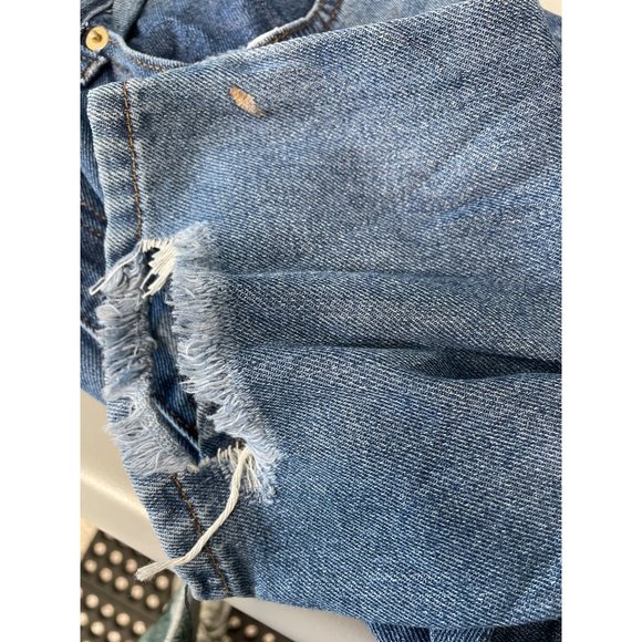AQ Distressed Denim Jeans Womens 16 Blue Medium Wash Cotton Blend Pockets - Picture 12 of 13